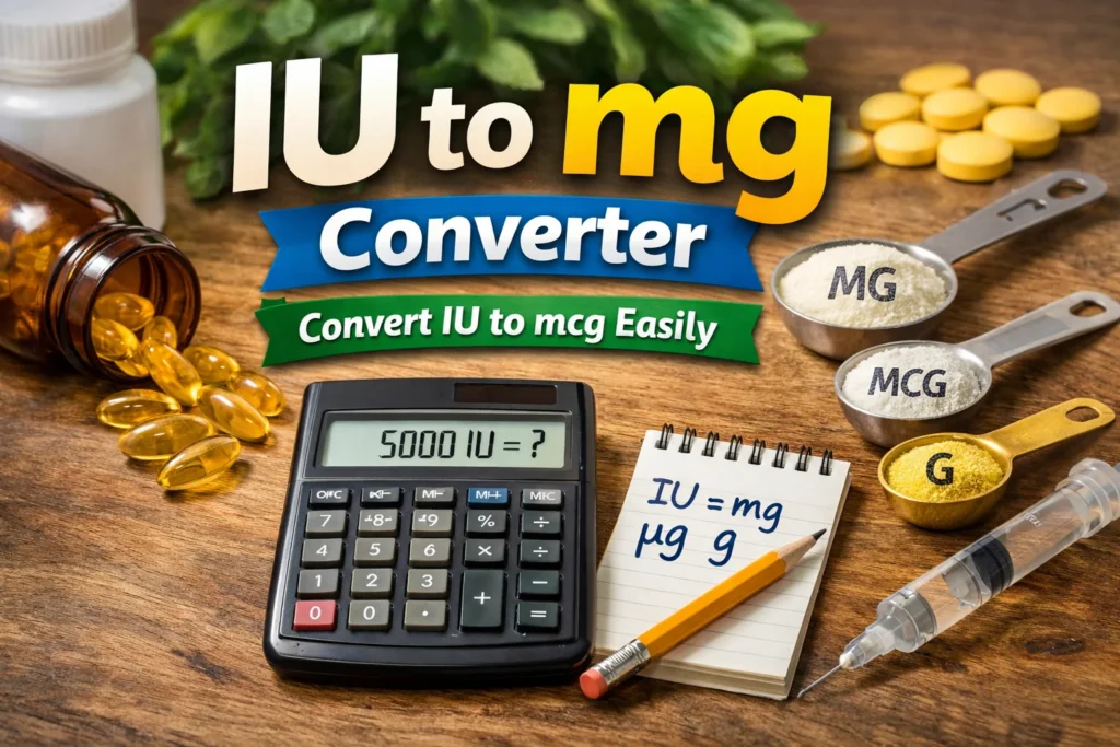 IU to mg Converter